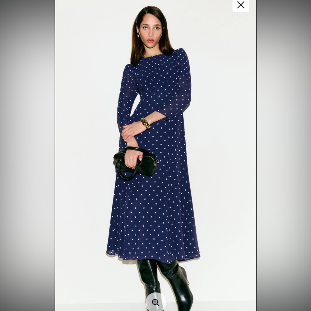Reformation Lysander Dress Blue - Size 6 NWT
